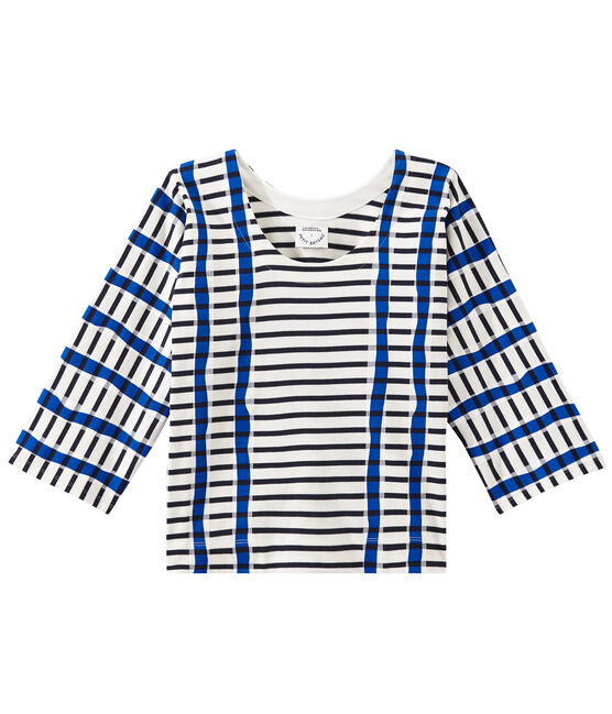 Marinière kimono pour femme blanc MARSHMALLOW/bleu SMOKING