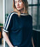 Tee shirt femme en lin manches courtes bleu SMOKING