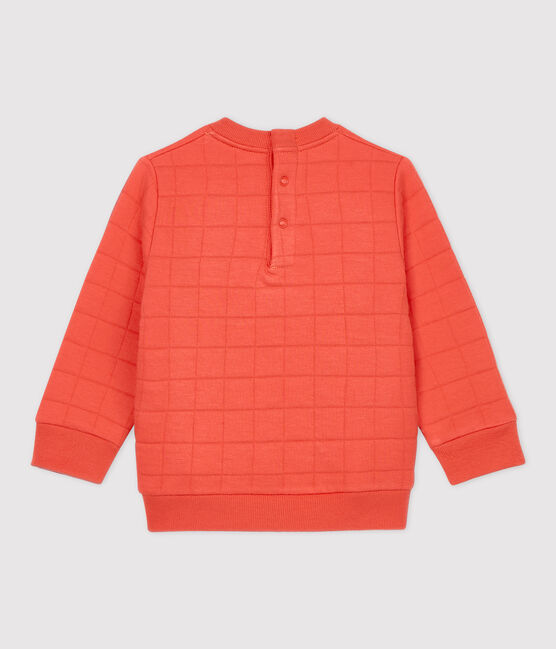 Sweatshirt matelassé bio  bébé. orange OURSIN