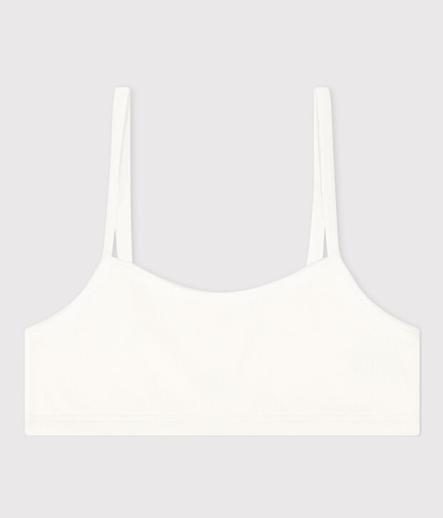 Brassi&egrave;re femme en coton &eacute;lasthanne blanc