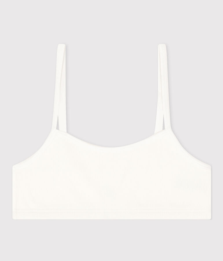 Brassi&egrave;re femme en coton &eacute;lasthanne blanc