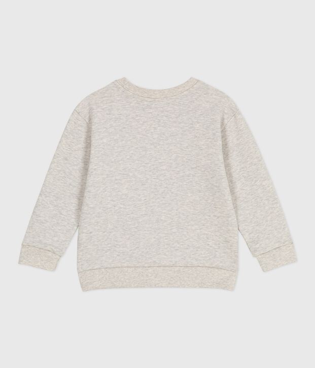 Sweatshirt enfant mixte en coton gris chin&eacute; clair