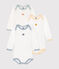 Lot de 3 bodies manches longues en coton bébé variante 1