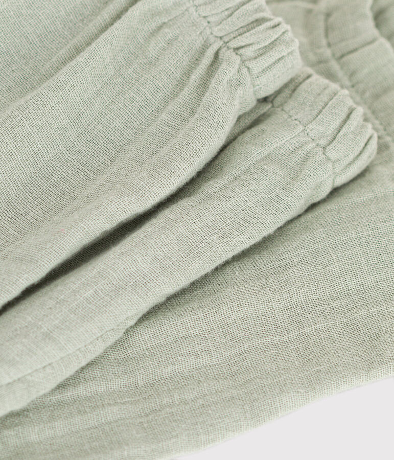 Pantalon en gaze de coton b&eacute;b&eacute; vert