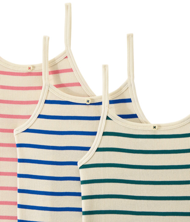 Lot de 3 chemises &agrave; bretelles fille blanc