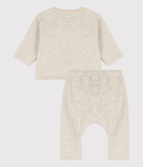 Ensemble 2 pièces bébé matelassé en coton beige MONTELIMAR CHINE