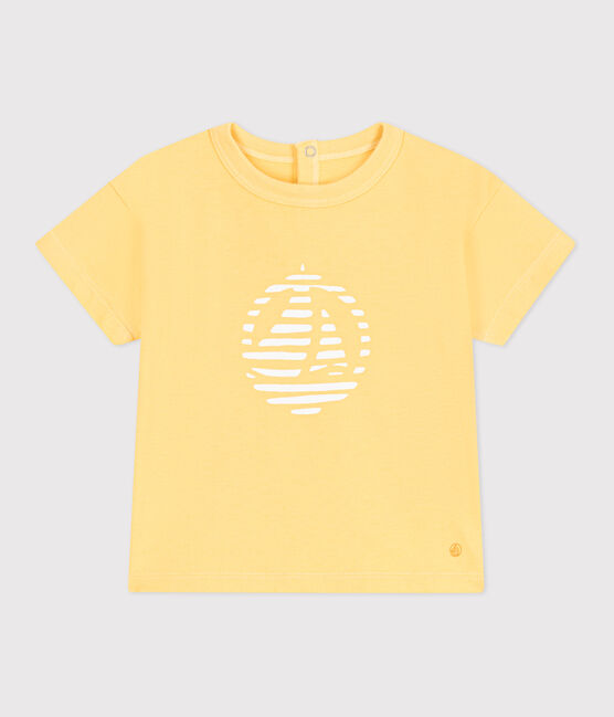 T-shirt bébé en coton à manches courtes uni jaune ORGE