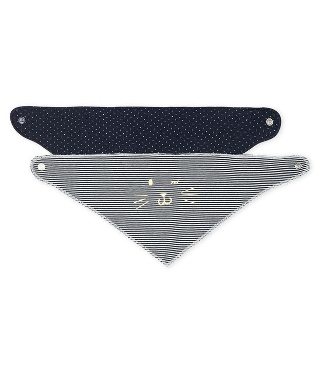 Lot de 2 bandanas-bavoirs b&eacute;b&eacute; fille multicouleur