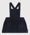 Robe sans manche en velours grosses côtes bébé bleu SMOKING