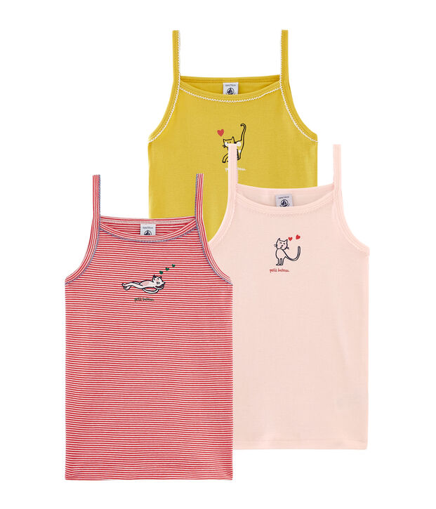 Trio de chemises &agrave; bretelles petite fille multicouleur