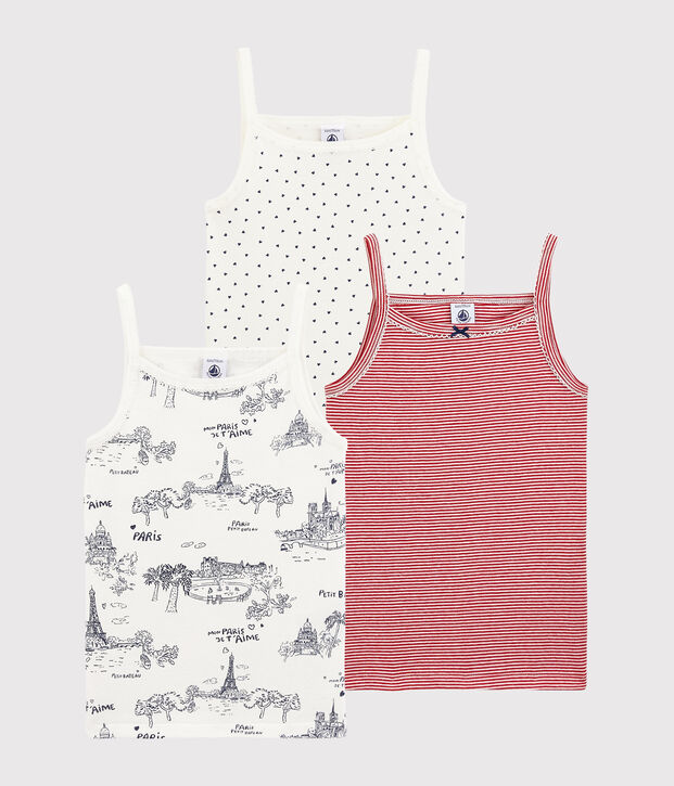 Lot de 3 chemises &agrave; bretelles imprim&eacute; Paris petite fille multicouleur