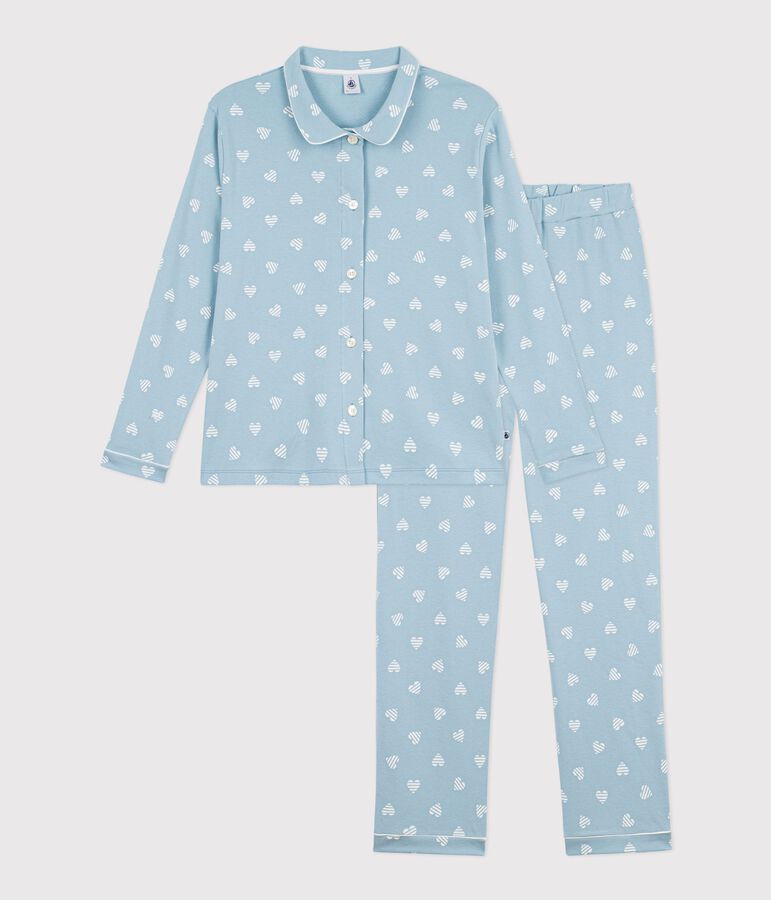 Pyjama boutonn&eacute; femme en coton imprim&eacute; MIMI/ ECUME