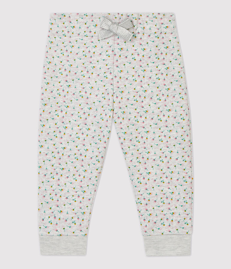 Pantalon en molleton b&eacute;b&eacute; gris BELUGA/blanc MULTICO
