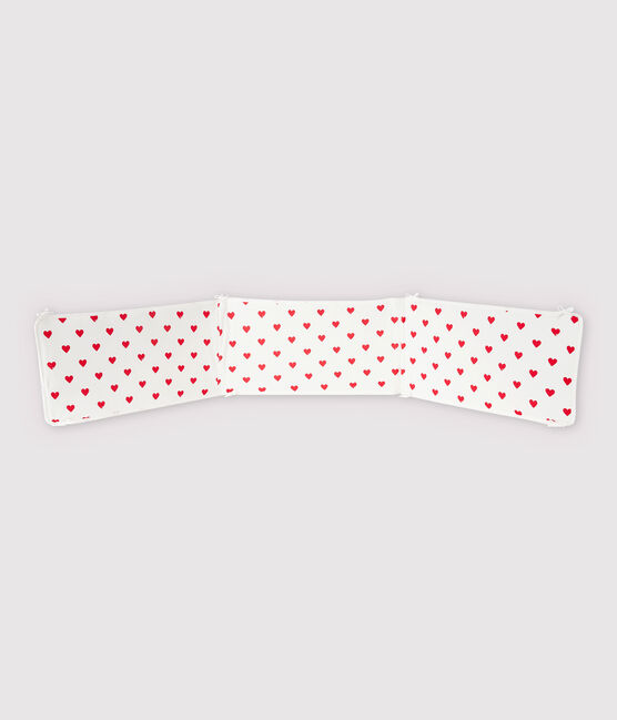 Tour de lit cœur rouge bébé en côte blanc MARSHMALLOW/rouge TERKUIT