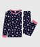 Pyjama enfant en coton jambes très ajustées imprimé étoiles bleu SOIR/ MARSHMALLOW