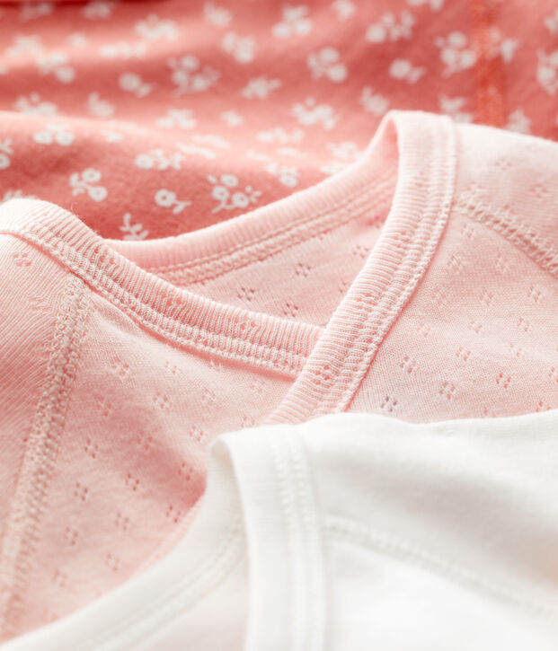 Lot de 3 bodies b&eacute;b&eacute; en coton biologique multicouleur