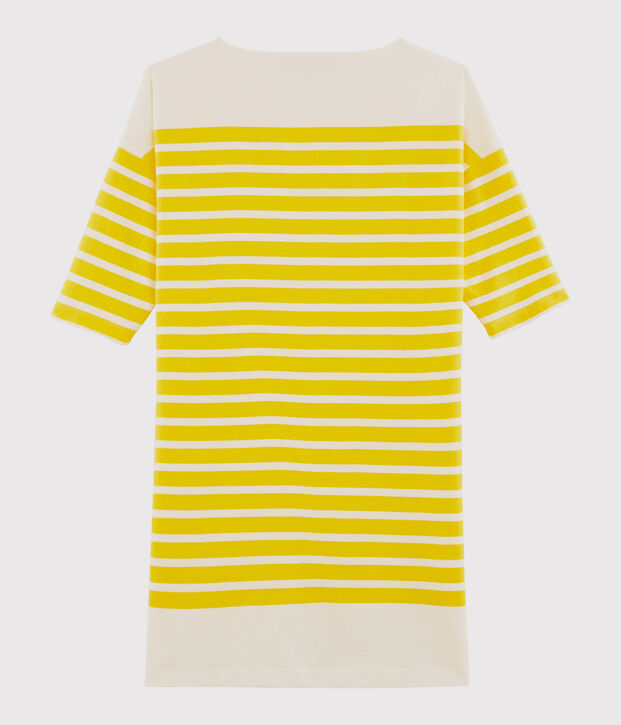 Robe femme jaune/blanc