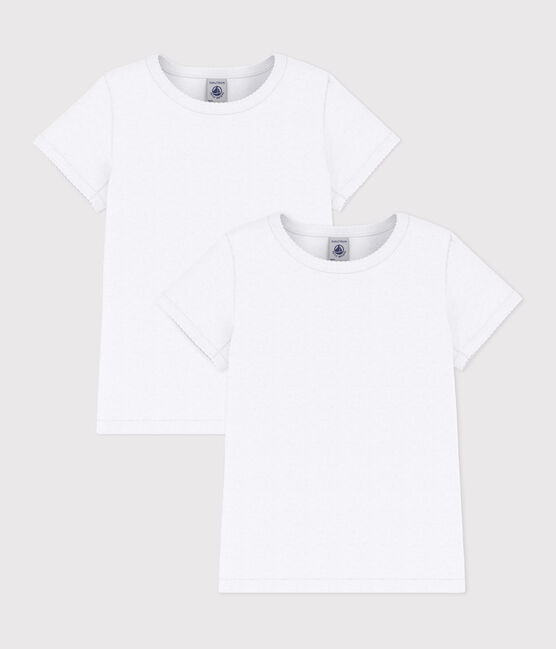 Lot de 2 tee-shirts blancs courtes petite fille variante 1