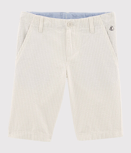 Bermuda enfant garçon beige BEIGE/blanc MARSHMALLOW