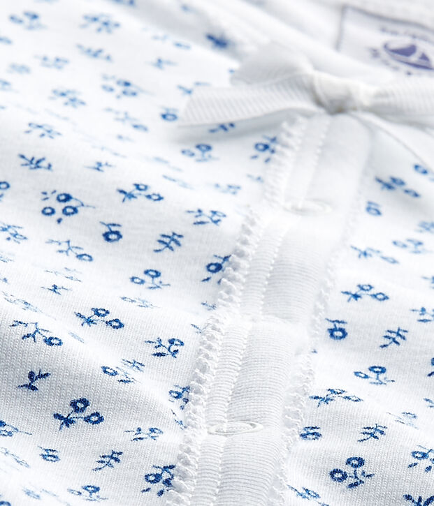 Dors bien b&eacute;b&eacute; fille imprim&eacute; blanc/bleu