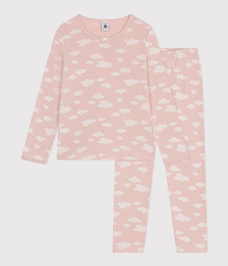 Pyjama imprim&eacute; motif nuage en coton enfant SALINE/ MARSHMALLOW