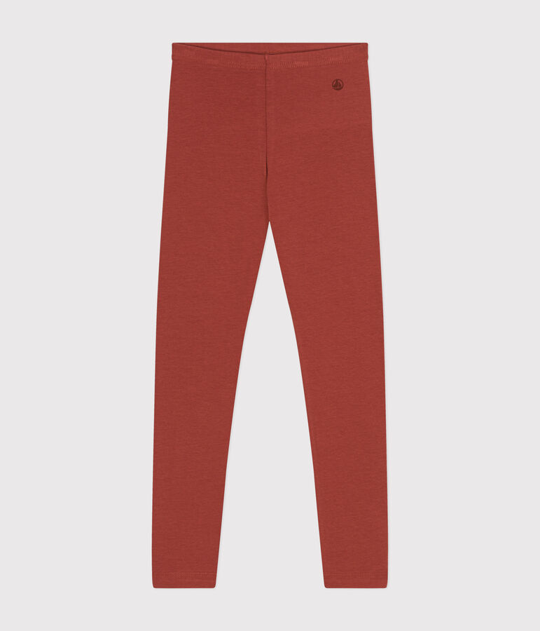 Legging en jersey &eacute;lasthanne enfant fille marron FAMEUX