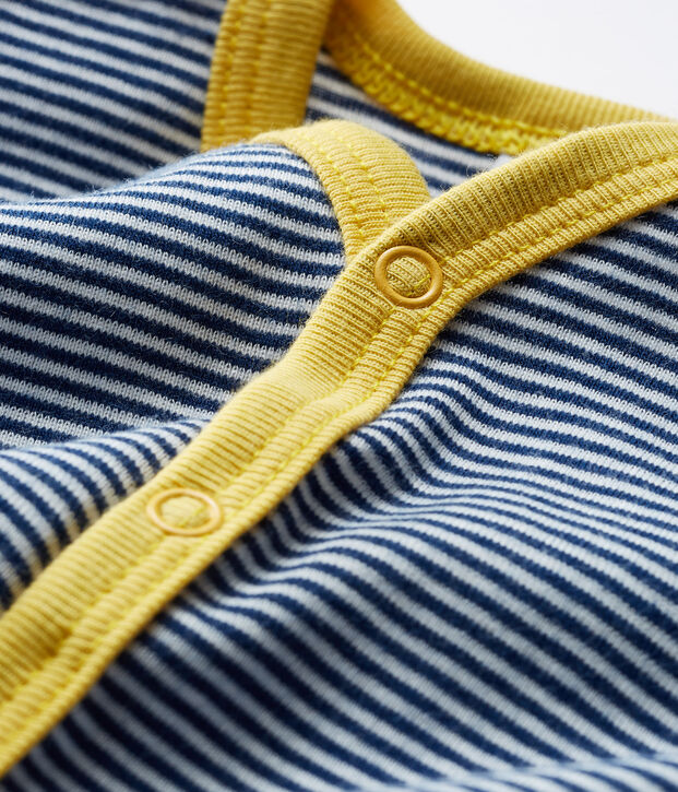 Dors bien sans pieds b&eacute;b&eacute; gar&ccedil;on en c&ocirc;te bleu/blanc