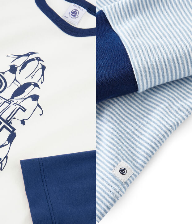 Duo de pyjamas petit gar&ccedil;on en c&ocirc;te multicouleur
