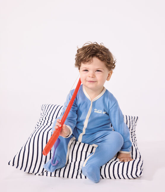 Pyjama bébé en coton uni bleu ALASKA