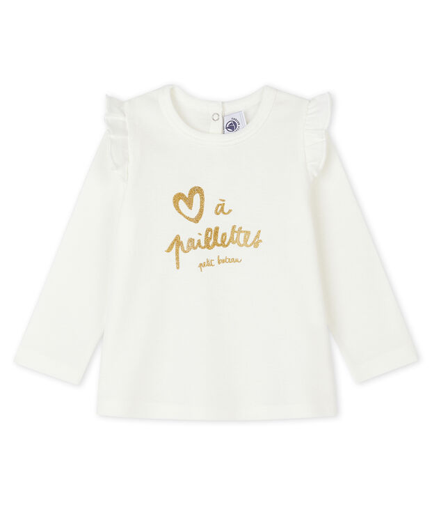 Blouse manches longues b&eacute;b&eacute; fille blanc