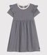 Robe rayée manches courtes en coton enfant fille