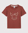 T-shirt manches courtes en coton enfant garçon marron OMBRIE