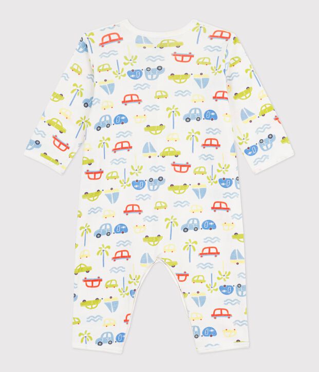 Pyjama b&eacute;b&eacute; en coton sans pieds imprim&eacute; voitures blanc/multicouleur