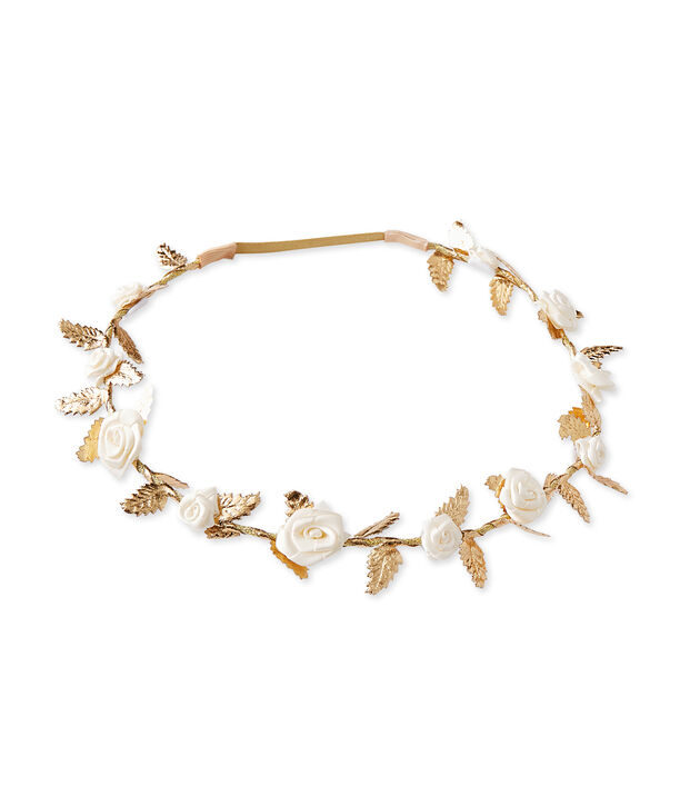 Couronne fleurie enfant fille marron
