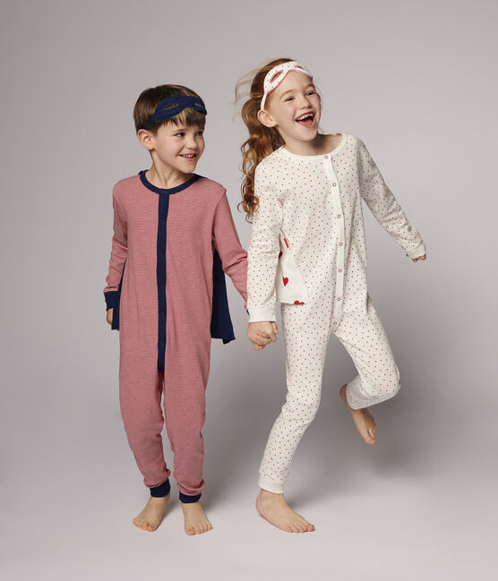Combinaison déguisement super-héros petit garçon en coton rouge TERKUIT/blanc MARSHMALLOW