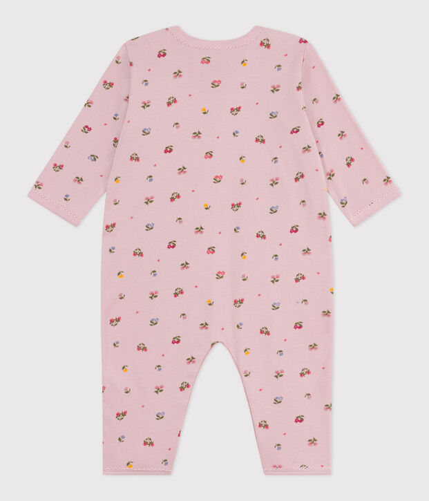 Pyjama b&eacute;b&eacute; en coton sans pieds imprim&eacute; fleuri rose/multicouleur