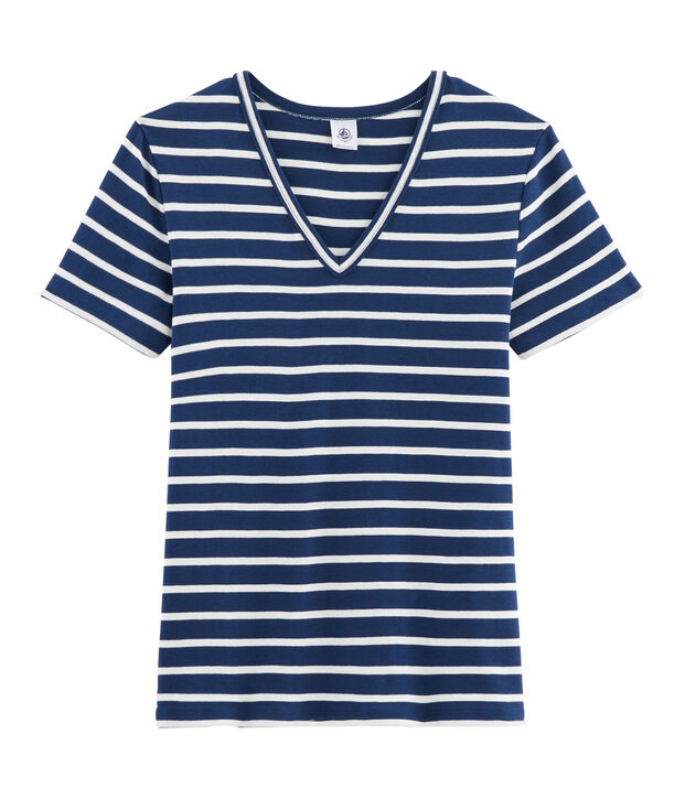 Tee shirt iconique femme bleu/blanc