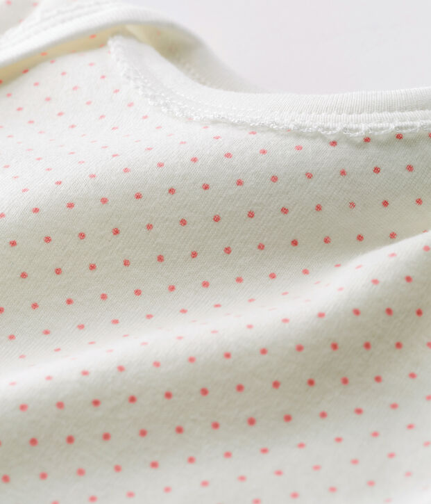 Body manches longues b&eacute;b&eacute; fille blanc/rose