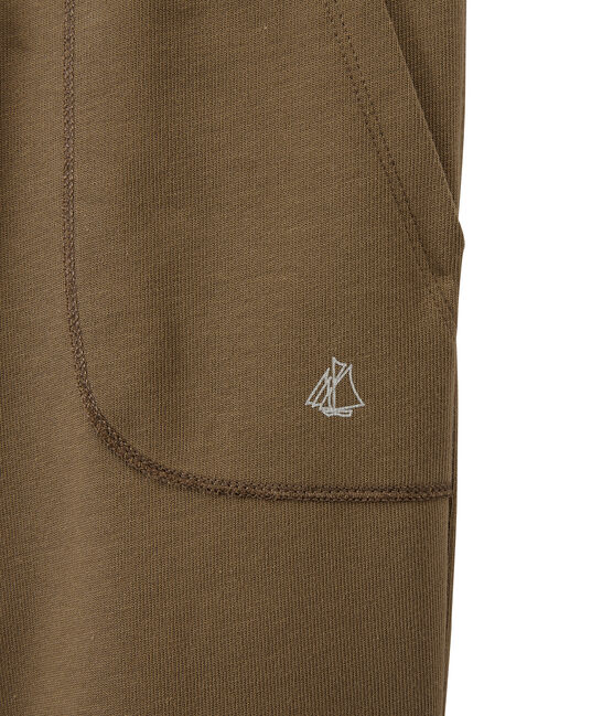 Bermuda garçon en jersey lourd marron SHITAKE