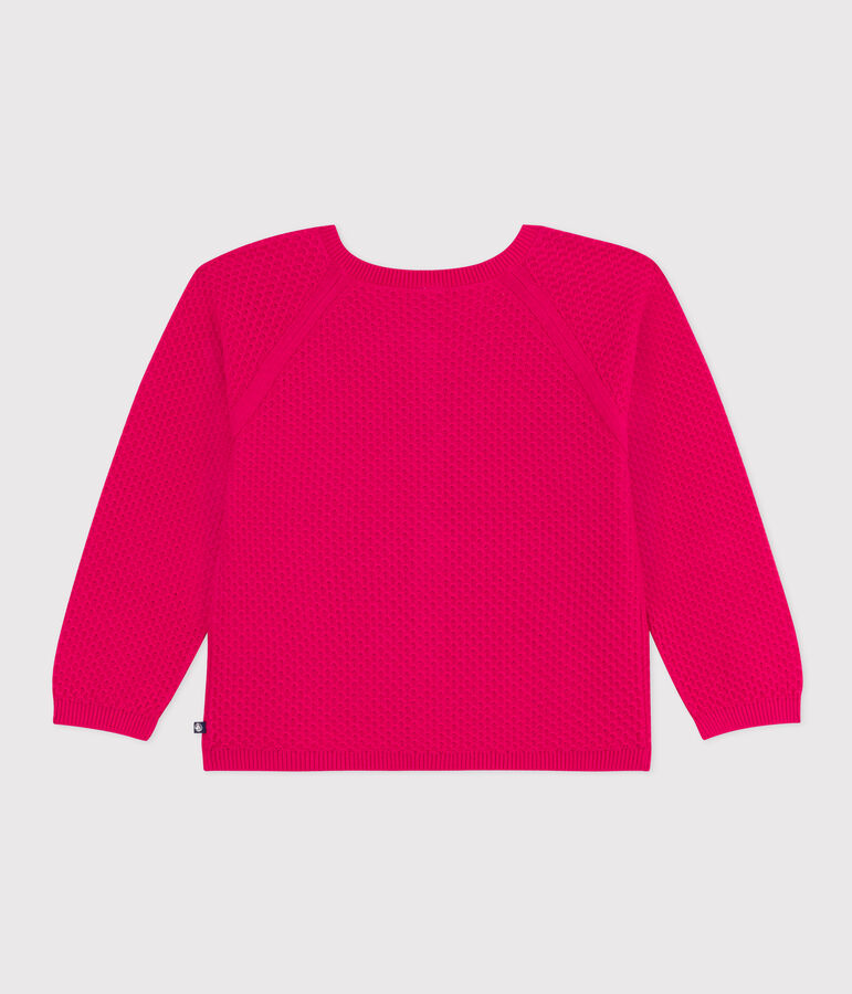 Cardigan en coton enfant fille rose DELHI