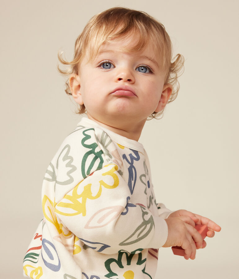 Sweatshirt en molleton b&eacute;b&eacute; blanc AVALANCHE/ MULTICO