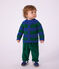 Cardigan b&eacute;b&eacute; en tricot laine et coton ray&eacute; multicouleur/vert