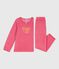 Pyjama enfant en velours rose PEONIA