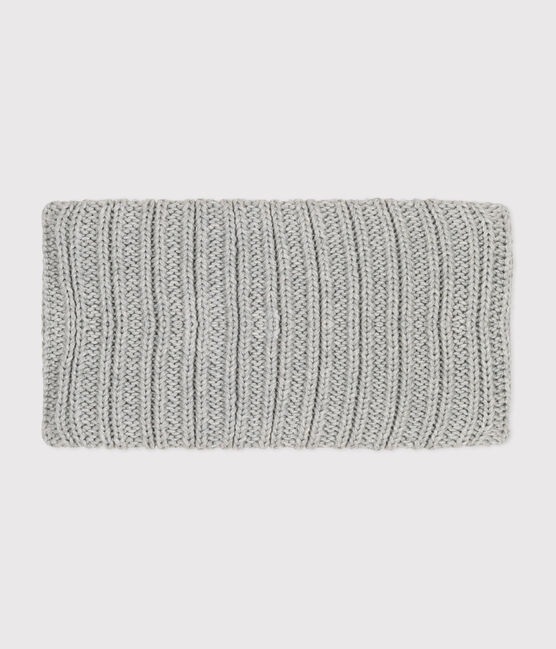Snood en tricot doublé en polaire bébé gris CHATON CHINE