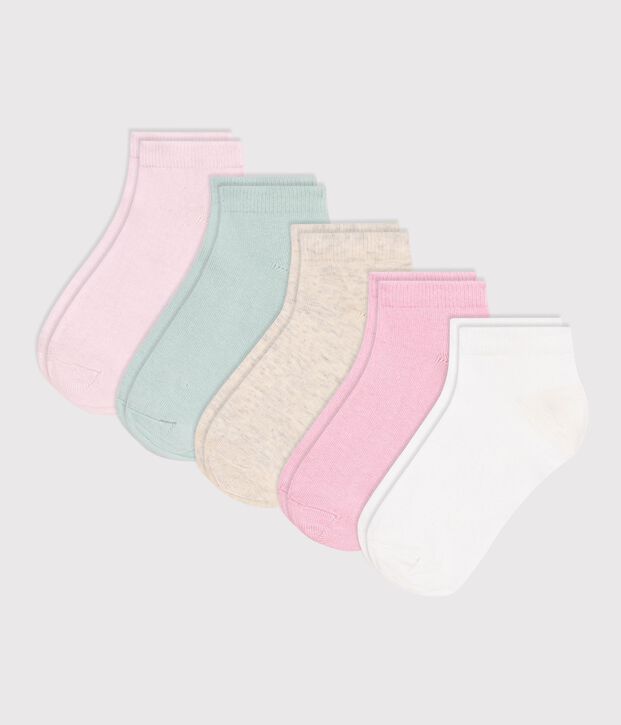5 paires de chaussettes enfant en coton unies multicouleur