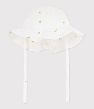 Capeline bébé fille en popeline imprimé fleurs