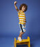 Polo manches courtes en jersey enfant garçon jaune TEHONI/blanc MARSHMALLOW