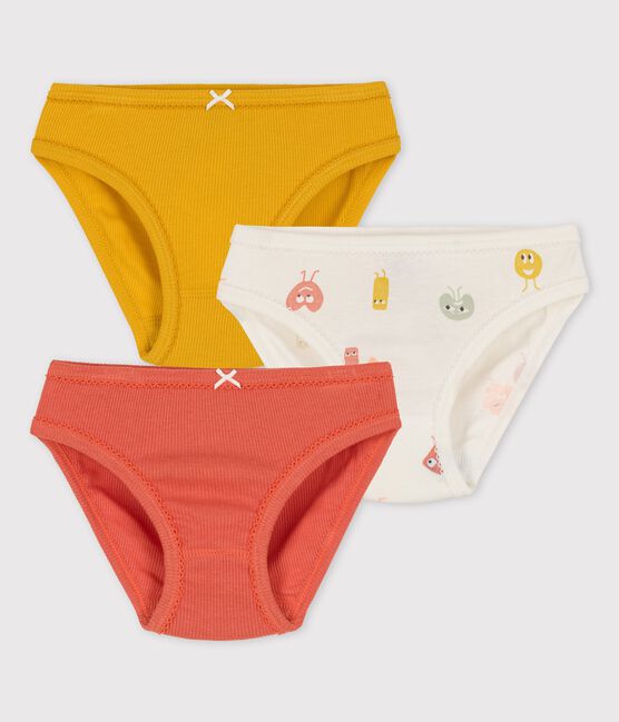 Lot de 3 culottes petite fille émotions en coton et lyocell variante 1