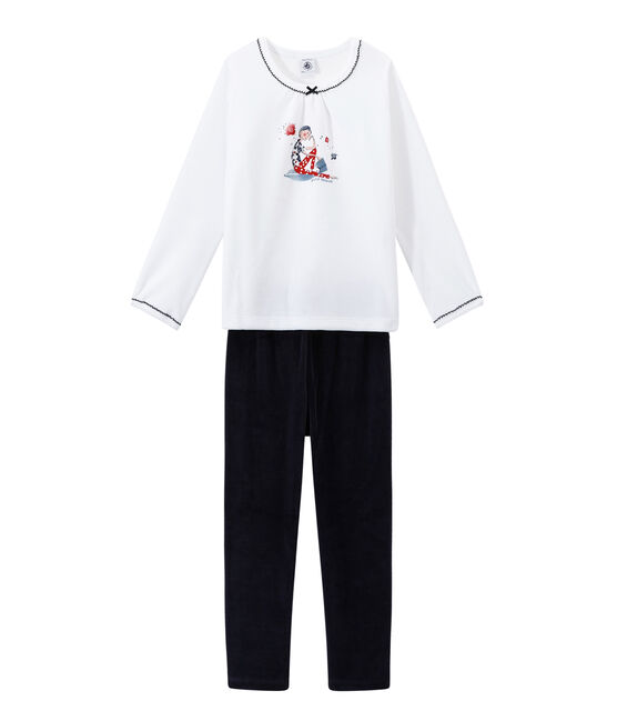 Kader Aanpassen hoofdpijn Pyjama fille en velours SMOKING/ECUME | Petit Bateau