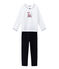 Pyjama fille en velours bleu SMOKING/blanc ECUME